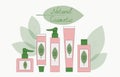 Set natural cosmetics - skin care products.